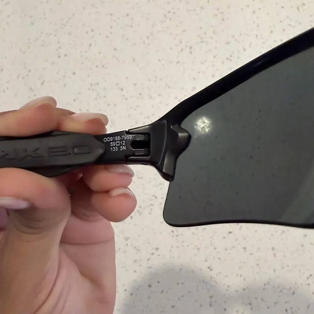 Oakley Flak 2.0 Sunglasses Mens Black Wrap Rimless Sport OO9188 Black Outdoor